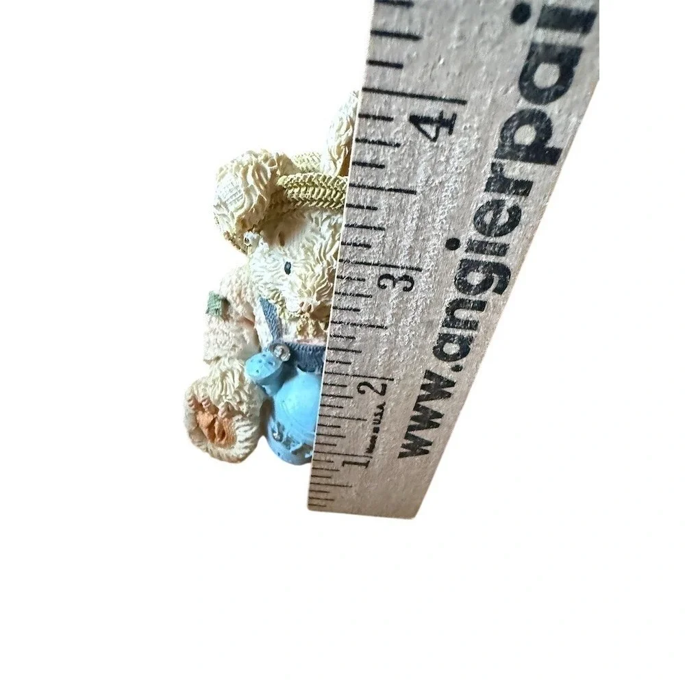 Cherished Teddies Vintage Bunny Rabbit Figurine Straw Hat Watering Can farmhouse